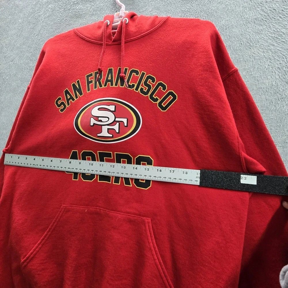 San Francisco 49ers Men Hoodie L Red NFL Team Apparel Graphic Fleece Logo